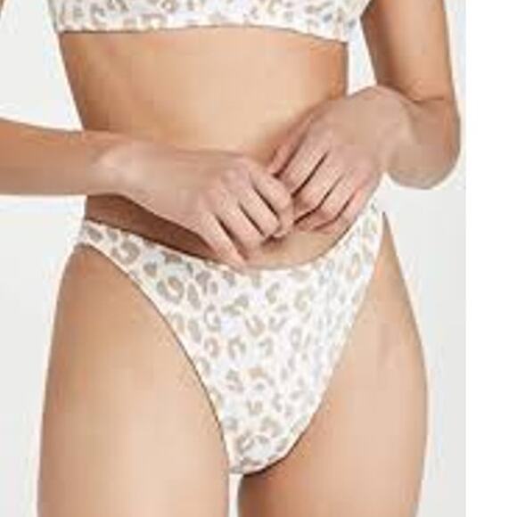 Solid & Striped The Elsa Bottom Gold Leopard Jacquard SU21-089GLJS Large L NEW - Picture 1 of 10